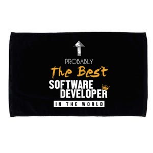 Best Software Developer World Full Stack Software Developer Microfiber Hand Towel