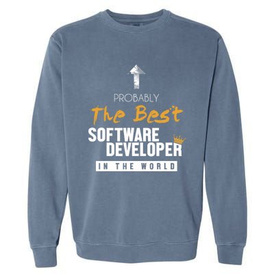 Best Software Developer World Full Stack Software Developer Garment-Dyed Sweatshirt