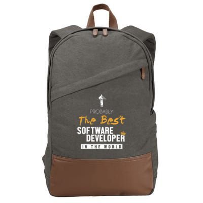 Best Software Developer World Full Stack Software Developer Cotton Canvas Backpack