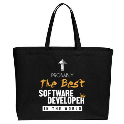 Best Software Developer World Full Stack Software Developer Cotton Canvas Jumbo Tote