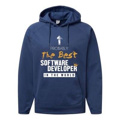 Best Software Developer World Full Stack Software Developer Performance Fleece Hoodie