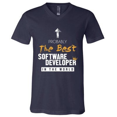 Best Software Developer World Full Stack Software Developer V-Neck T-Shirt