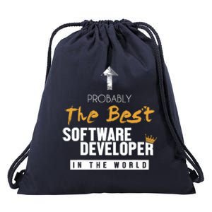 Best Software Developer World Full Stack Software Developer Drawstring Bag