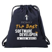 Best Software Developer World Full Stack Software Developer Drawstring Bag