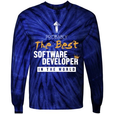 Best Software Developer World Full Stack Software Developer Tie-Dye Long Sleeve Shirt