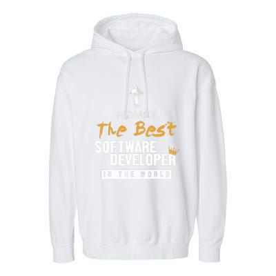 Best Software Developer World Full Stack Software Developer Garment-Dyed Fleece Hoodie