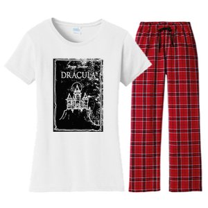 Bram StokerS Dracula 1897 Original Book Cover Art Women's Flannel Pajama Set