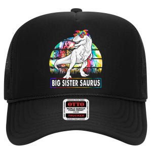 Big Sistersaurus Dinosaur Big Sister Saurus Family Matching High Crown Mesh Back Trucker Hat