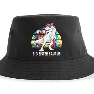 Big Sistersaurus Dinosaur Big Sister Saurus Family Matching Sustainable Bucket Hat