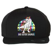 Big Sistersaurus Dinosaur Big Sister Saurus Family Matching Wool Snapback Cap