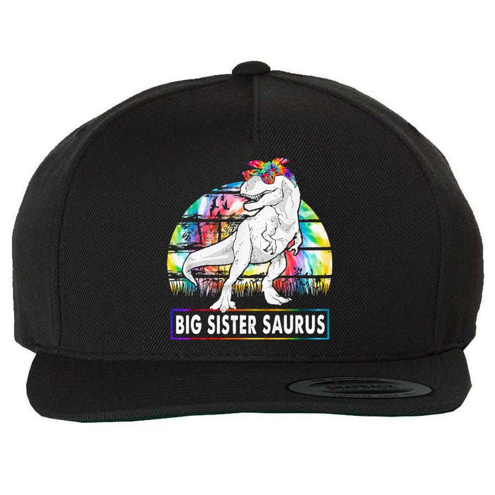 Big Sistersaurus Dinosaur Big Sister Saurus Family Matching Wool Snapback Cap