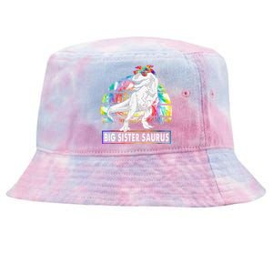 Big Sistersaurus Dinosaur Big Sister Saurus Family Matching Tie-Dyed Bucket Hat