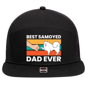 Best Samoyed Dad Ever Cute Samoyed Cute Gift 7 Panel Mesh Trucker Snapback Hat