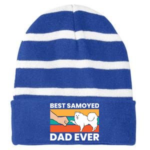 Best Samoyed Dad Ever Cute Samoyed Cute Gift Striped Beanie with Solid Band