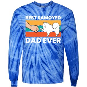 Best Samoyed Dad Ever Cute Samoyed Cute Gift Tie-Dye Long Sleeve Shirt