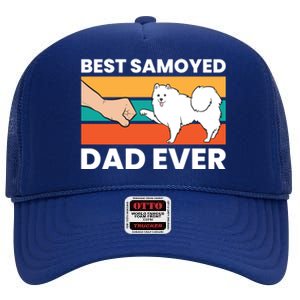 Best Samoyed Dad Ever Cute Samoyed Cute Gift High Crown Mesh Back Trucker Hat