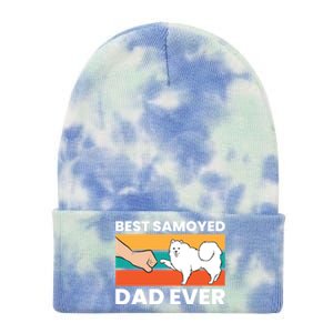 Best Samoyed Dad Ever Cute Samoyed Cute Gift Tie Dye 12in Knit Beanie