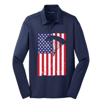 Best Skydiving Design For Skydiver Sky Diving Silk Touch Performance Long Sleeve Polo