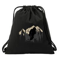 Bigfoot Sasquatch Design And Trip Hiking Lovers Gift Drawstring Bag