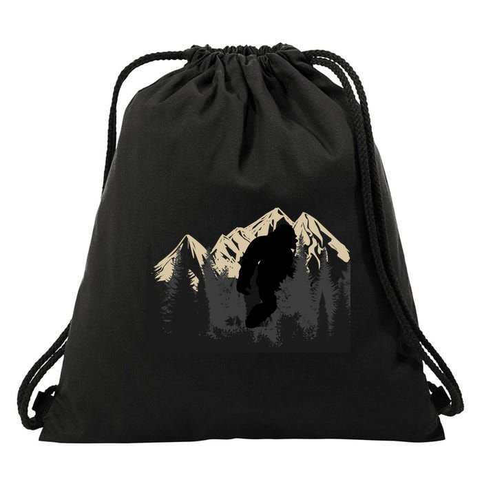 Bigfoot Sasquatch Design And Trip Hiking Lovers Gift Drawstring Bag
