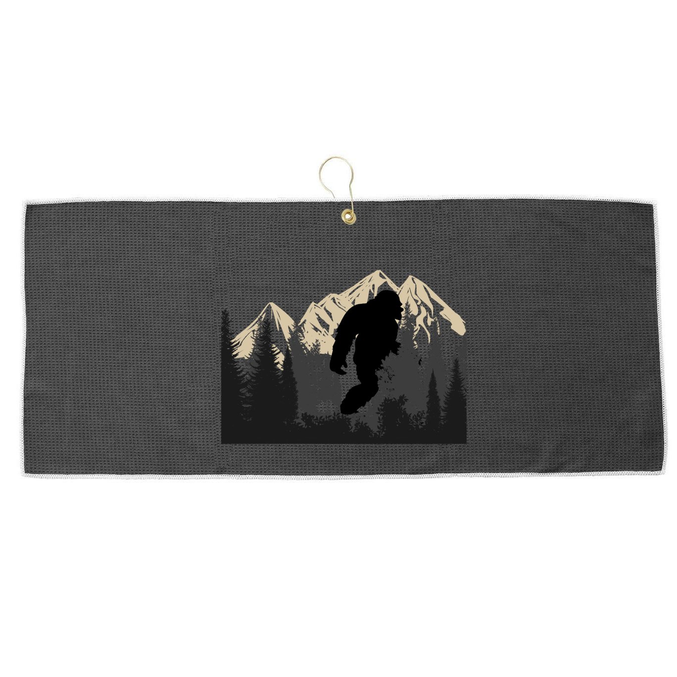 Bigfoot Sasquatch Design And Trip Hiking Lovers Gift Large Microfiber Waffle Golf Towel