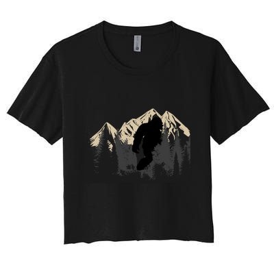 Bigfoot Sasquatch Design And Trip Hiking Lovers Gift Crop Top