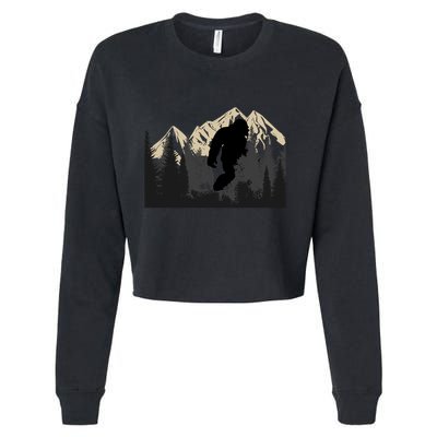 Bigfoot Sasquatch Design And Trip Hiking Lovers Gift Cropped Pullover Crew