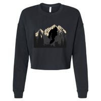 Bigfoot Sasquatch Design And Trip Hiking Lovers Gift Cropped Pullover Crew