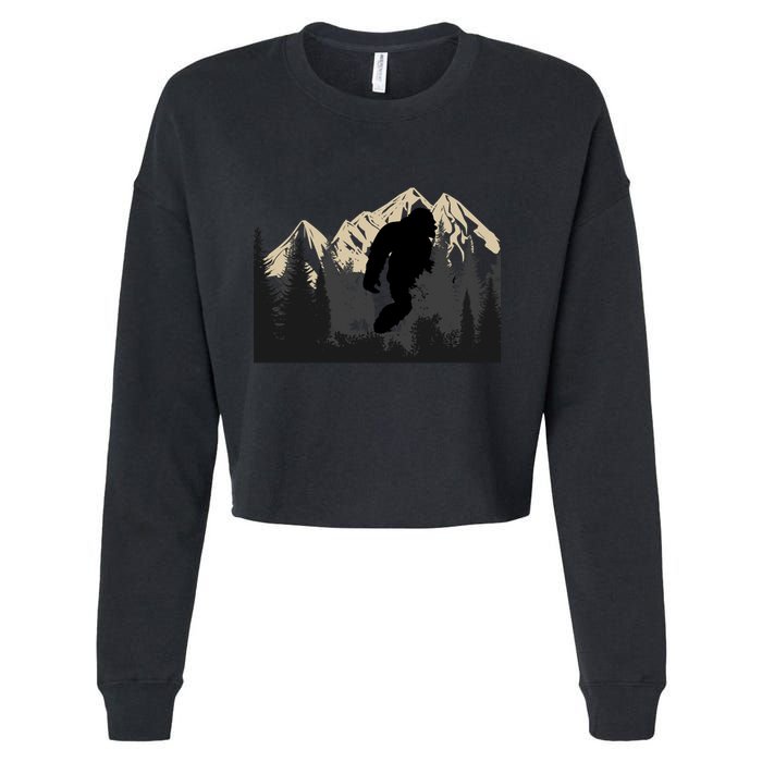 Bigfoot Sasquatch Design And Trip Hiking Lovers Gift Cropped Pullover Crew