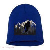 Bigfoot Sasquatch Design And Trip Hiking Lovers Gift Short Acrylic Beanie