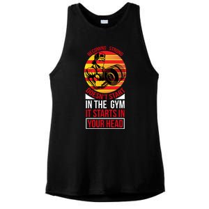 Becoming Strong Doesn T Start In The Gym, It Starts In Your Head Ladies PosiCharge Tri-Blend Wicking Tank