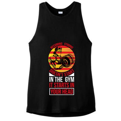 Becoming Strong Doesn T Start In The Gym, It Starts In Your Head Ladies PosiCharge Tri-Blend Wicking Tank
