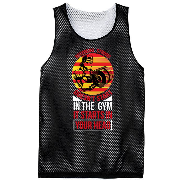 Becoming Strong Doesn T Start In The Gym, It Starts In Your Head Mesh Reversible Basketball Jersey Tank