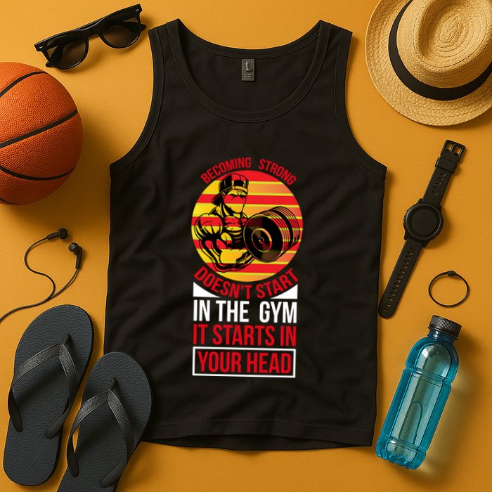 Becoming Strong Doesn T Start In The Gym, It Starts In Your Head Tank Top