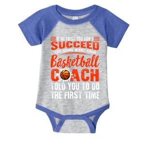 Basketball Succeed Do Coach Told First Time Sport Coaching Cool Gift Infant Baby Jersey Bodysuit