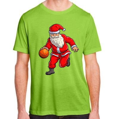 Basketball Santa Dribble Ball Christmas Sports Xmas Adult ChromaSoft Performance T-Shirt