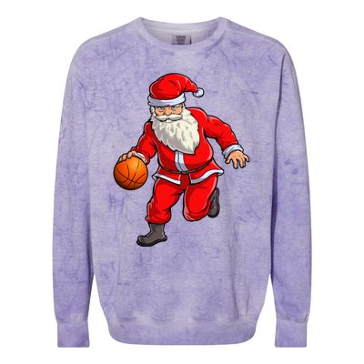 Basketball Santa Dribble Ball Christmas Sports Xmas Colorblast Crewneck Sweatshirt