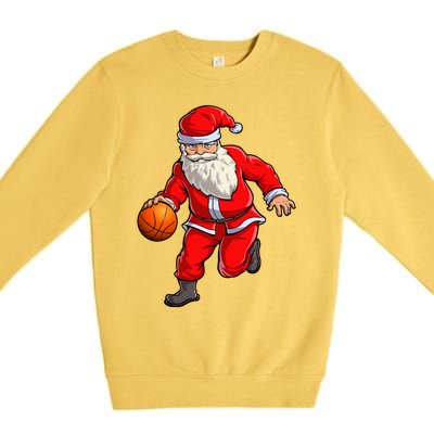 Basketball Santa Dribble Ball Christmas Sports Xmas Premium Crewneck Sweatshirt