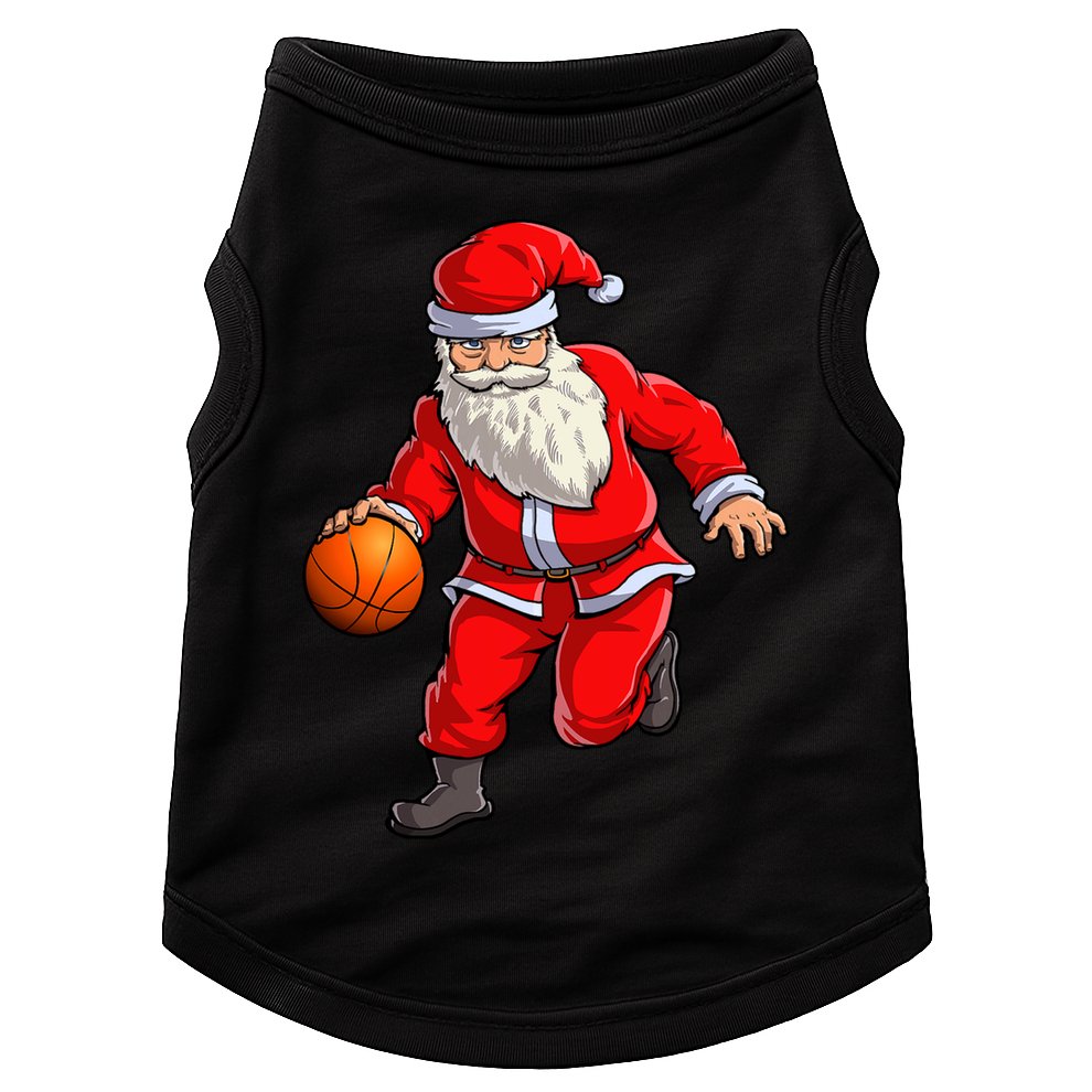 Basketball Santa Dribble Ball Christmas Sports Xmas Doggie Tank