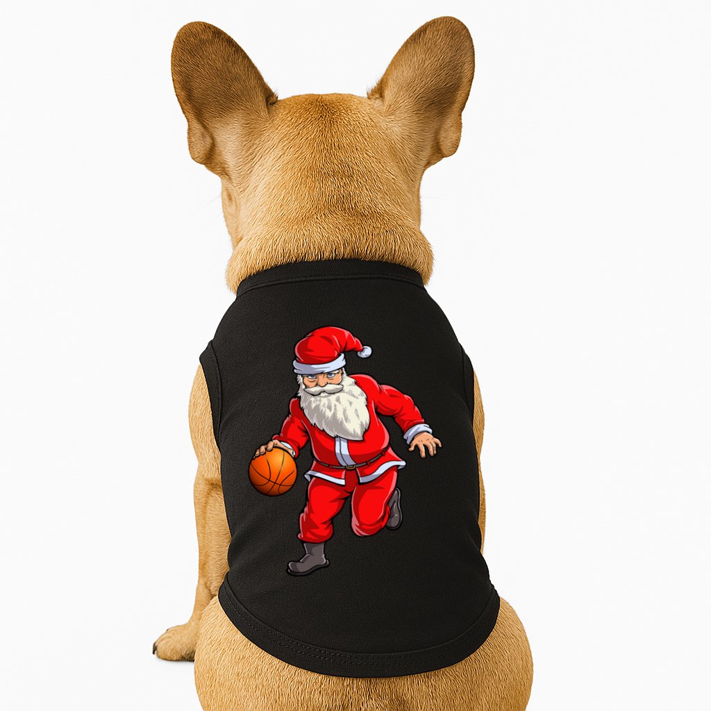 Basketball Santa Dribble Ball Christmas Sports Xmas Doggie Tank