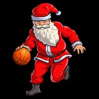 Basketball Santa Dribble Ball Christmas Sports Xmas Doggie Tank