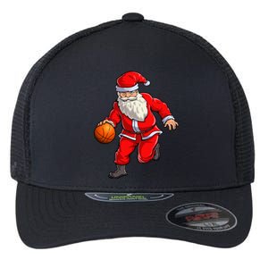 Basketball Santa Dribble Ball Christmas Sports Xmas Flexfit Unipanel Trucker Cap