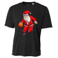 Basketball Santa Dribble Ball Christmas Sports Xmas Cooling Performance Crew T-Shirt