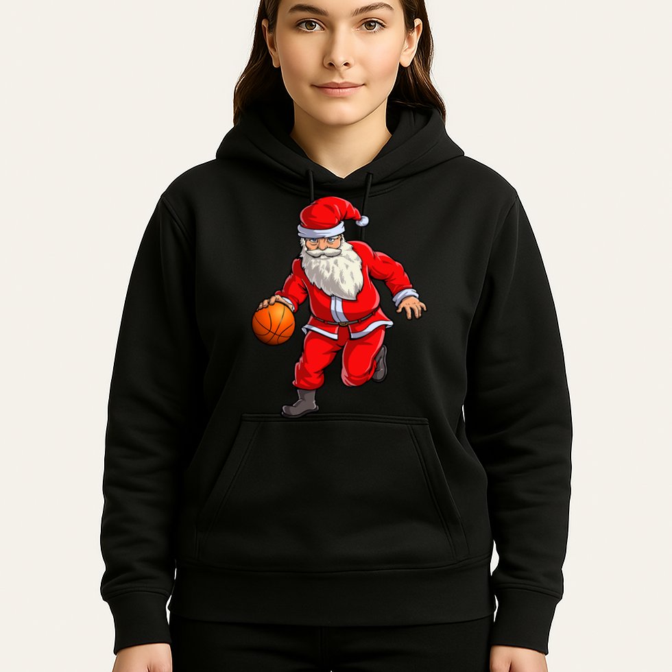 Basketball Santa Dribble Ball Christmas Sports Xmas Hoodie