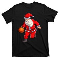 Basketball Santa Dribble Ball Christmas Sports Xmas T-Shirt