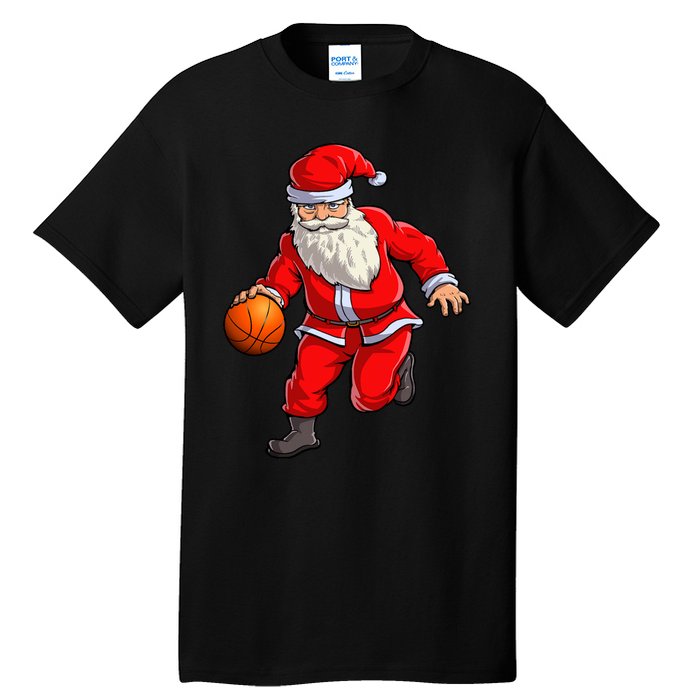 Basketball Santa Dribble Ball Christmas Sports Xmas Tall T-Shirt