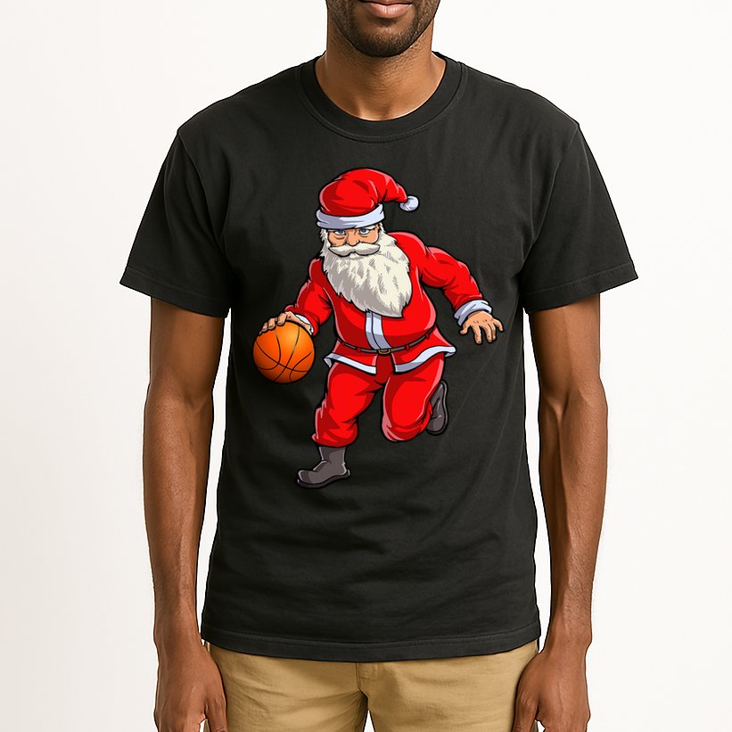 Basketball Santa Dribble Ball Christmas Sports Xmas Tall T-Shirt