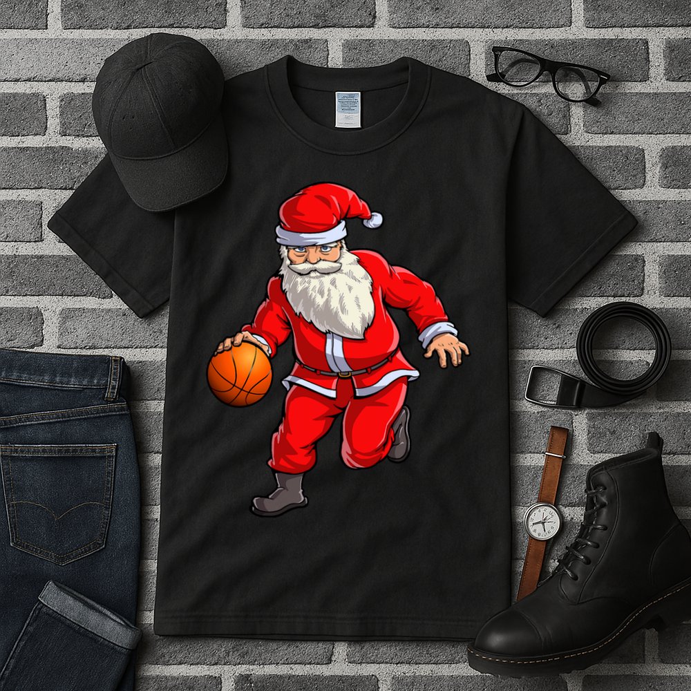 Basketball Santa Dribble Ball Christmas Sports Xmas Tall T-Shirt
