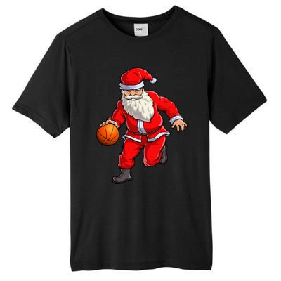 Basketball Santa Dribble Ball Christmas Sports Xmas Tall Fusion ChromaSoft Performance T-Shirt