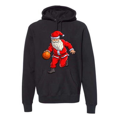 Basketball Santa Dribble Ball Christmas Sports Xmas Premium Hoodie